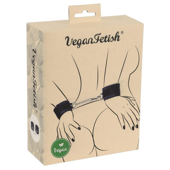 Vegan Fetish - handledslås med kort kedja (svart)