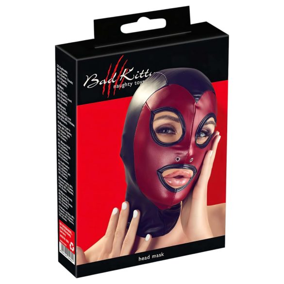 Bad Kitty - Glansig sugmask - Röd (S-L)