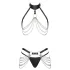 Bad Kitty - 3-delad svart harness‑set med bröst- och höftrem (S-L)