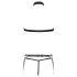 Bad Kitty - 3-delad svart harness‑set med bröst- och höftrem (S-L)