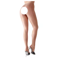   Cottelli - sexiga nylonstrumpbyxor med sidenlyster (natur) - XL