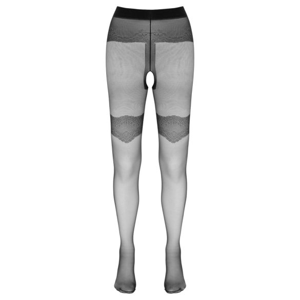 Cottelli - nätstrumpbyxor med mönster - öppna - svart