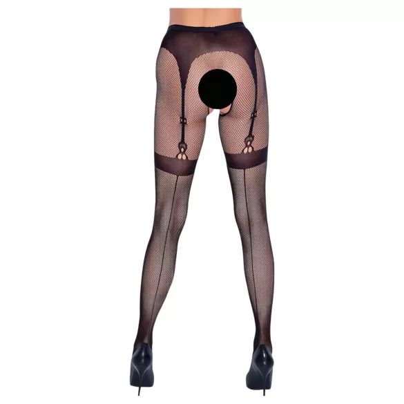Cottelli Legwear - stay up-strumpor med öppning - svart (S-L)