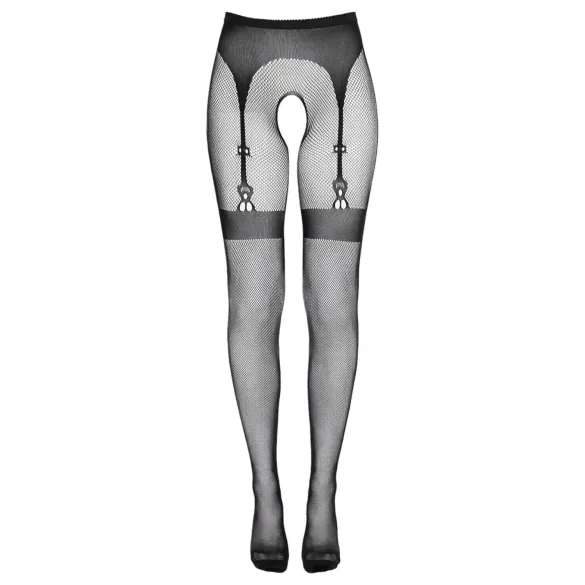 Cottelli Legwear - stay up-strumpor med öppning - svart (S-L)
