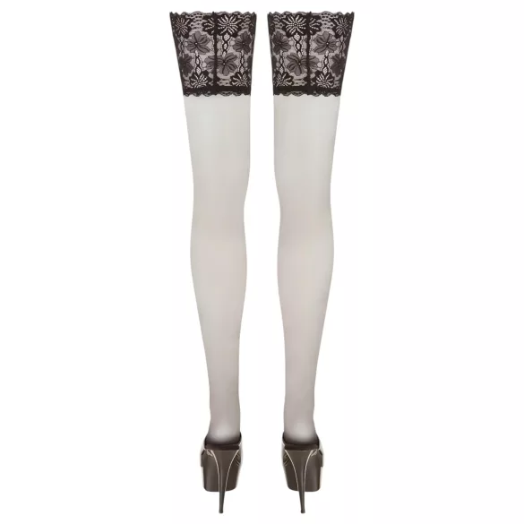 Cottelli Plus Size - stay-ups med bred spetskant (svart) - 8