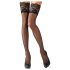 Cottelli - Svart spetsstrumpa med blommor - 3