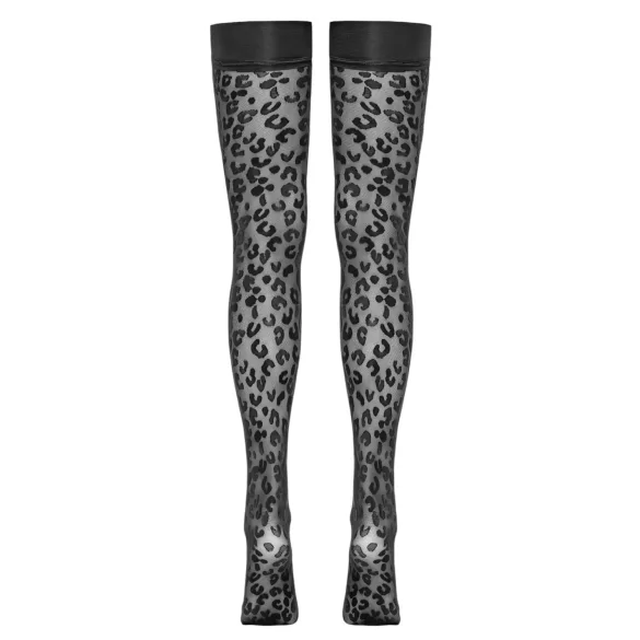Cottelli Legwear - stay ups leopardmönster svart - 3