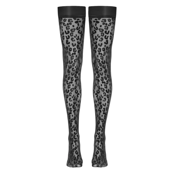 Cottelli Legwear - stay ups leopardmönster svart - 4