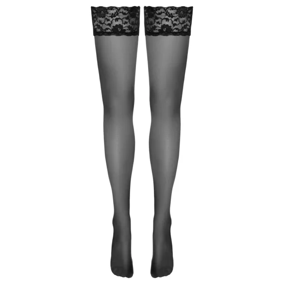 Cottelli - stayup-strumpor med spetskant (svart) - 3