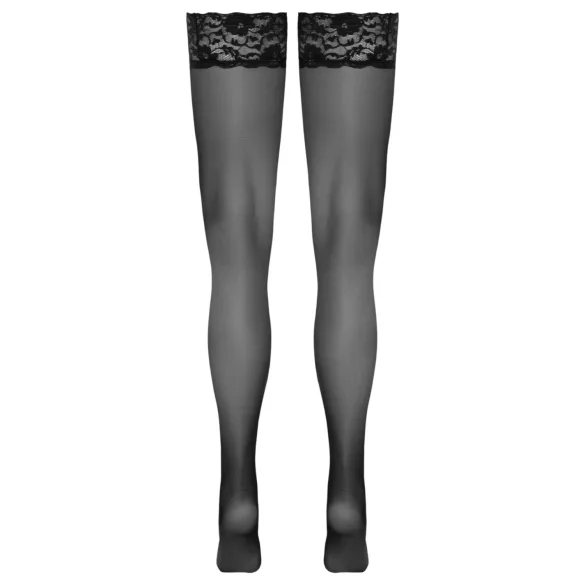 Cottelli - stayup-strumpor med spetskant (svart) - 3