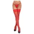 Cottelli - stay ups spets blommig röd - 3/M-L