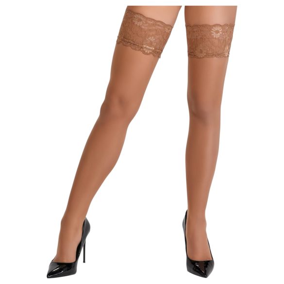 Cottelli - spetsiga, blommiga stay-ups (naturlig) - 3/M-L