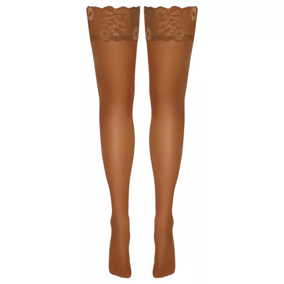 Cottelli - stay-ups spets blommönster natur - 3/M-L