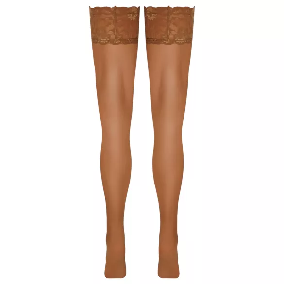 Cottelli - stay-ups spets blommönster natur - 3/M-L