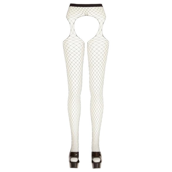 Cottelli - nätstrumpbyxor med öppning - svart - S-L