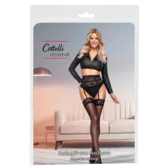 Cottelli - stay-ups strumpor - silkeslena - svart - M
