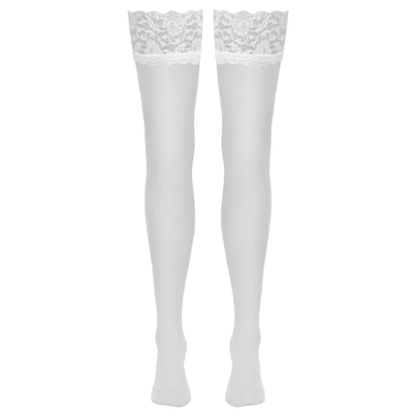 Cottelli - stay-ups strumpor - silkeslen - vit - L
