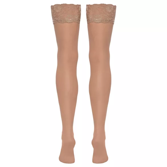 Cottelli - Stay-up strumpor - Silkeslen känsla - Nude - L