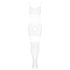 Obsessive G330 - transparent, mönstrad overall (vit) - XL/2XL