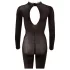 Cottelli - genomskinlig catsuit med öppen gren (svart) - S/M