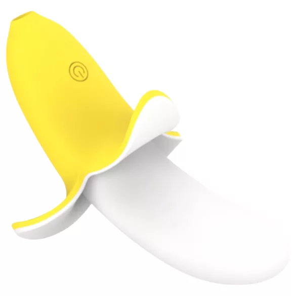 Lonely - uppladdningsbar vibrator - vattentät bananformad - gul/vit