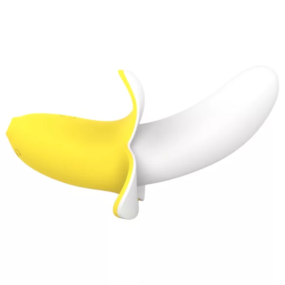 Lonely - uppladdningsbar vibrator - vattentät bananformad - gul/vit