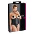 Cottelli Plus Size - satin korsett (svart)
