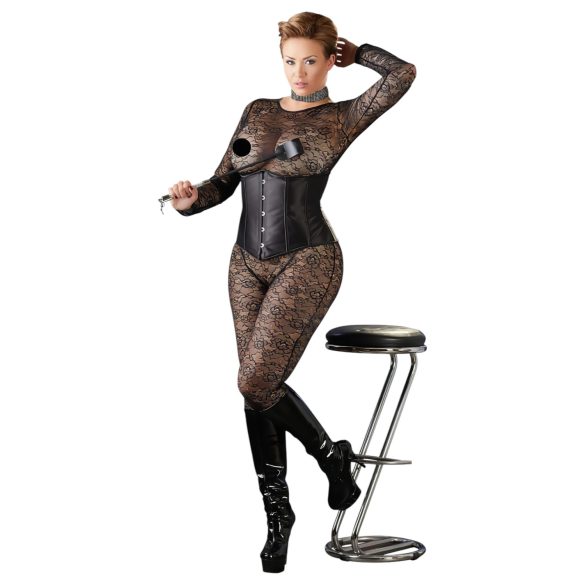 Cottelli - korsett plus size - satin - svart