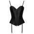 Cottelli Party - satinbustier med strumpeband - svart - M