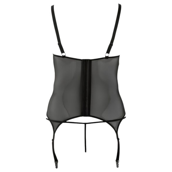 Cottelli - damtop plus size - blommigt mönster - svart - XXL