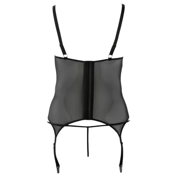 Cottelli - damtop plus size - blommigt mönster - svart - XXXL