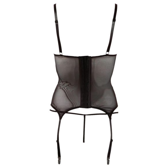 Cottelli - transparent topp - glansiga ränder - svart