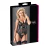 Cottelli - transparent topp - glansiga ränder - svart - L