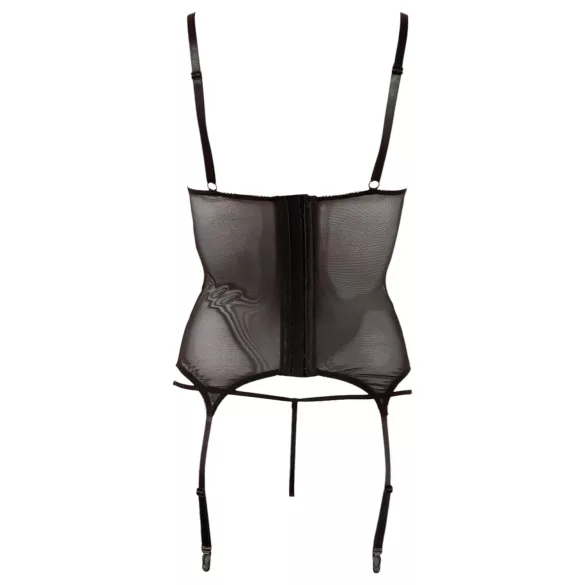 Cottelli - transparent topp - glansiga ränder - svart - L