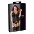 Cottelli Plus Size - Justerbar strumphållare (svart) - 3XL