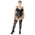 Cottelli Plus Size - Justerbar strumphållare (svart) - 3XL