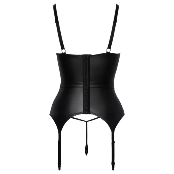 Abierta Fina - bysthållare med strumpeband - svart - M