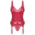 Obsessive Cupide Desir - transparent spetsset (röd)