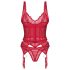 Obsessive Cupide Desir - transparent spetsset (röd)