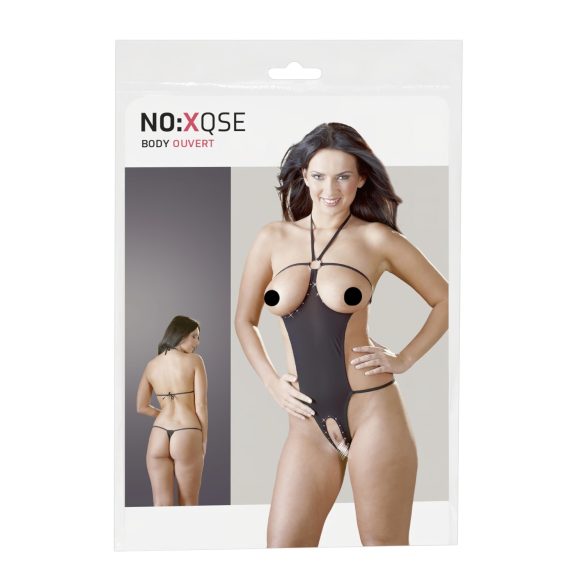 NO:XQSE - Öppen, strassprydd body - svart (S-L)
