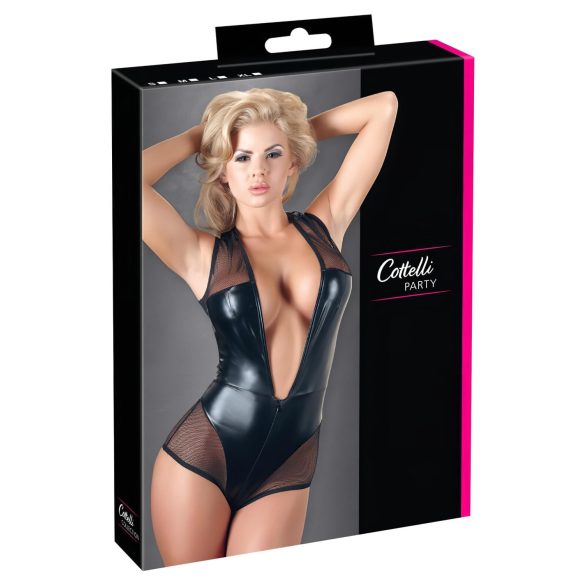 Cottelli - glänsande nätbody (svart) - L