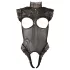 Abierta Fina - body - öppen front - spets svart - M