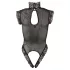 Abierta Fina - body - öppen front - spets svart - M