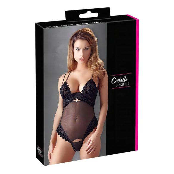 Cottelli - Mjuk och justerbar body (svart) - 80B/M