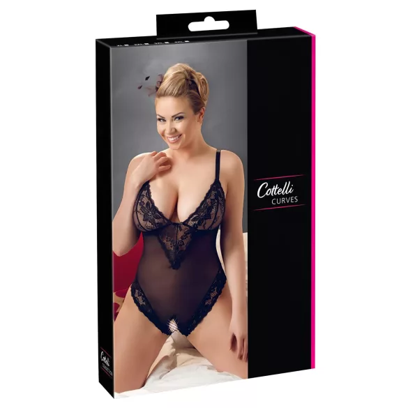 Cottelli Plus Size - spetsbody - svart