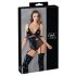 Cottelli Bondage - glittrande body med bojor (svart) - L