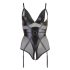 Cottelli Bondage - glittrande body med bojor (svart) - L
