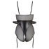 Cottelli Bondage - glittrande body med bojor (svart) - L