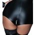 Noir - glansig långärmad jumpsuit shorts (svart) - M