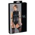 Cottelli Bondage - Glänsande body med bojor (svart) - M